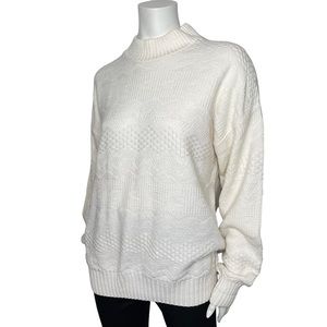 Vintage Oversized Slouchy Knit Sweater Light Academia Neutral Coastal